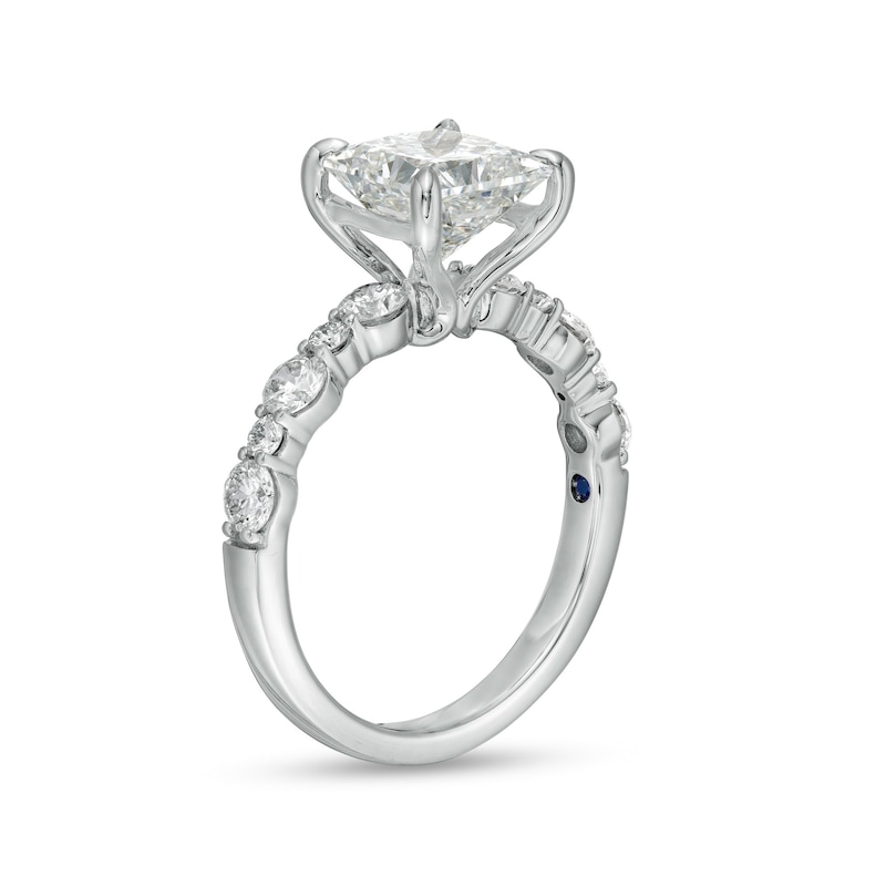 TRUE Lab-Created Diamonds by Vera Wang Love 2-3/4 CT. T.W. Scallop Shank Engagement Ring in 14K White Gold (F/VS2)