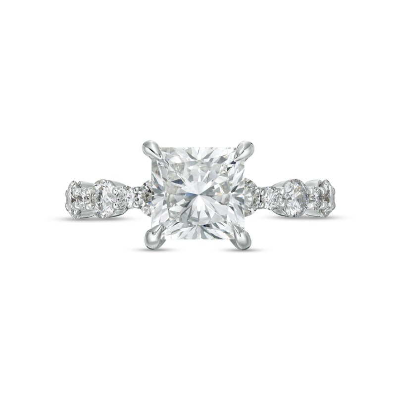 TRUE Lab-Created Diamonds by Vera Wang Love 2-3/4 CT. T.W. Scallop Shank Engagement Ring in 14K White Gold (F/VS2)