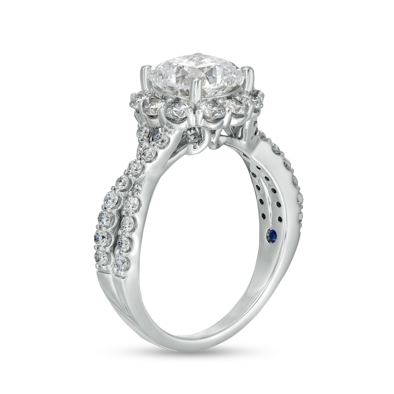 Main Image 3 of TRUE Lab-Grown Diamonds by Vera Wang Love 3 CT. T.W. Twist Shank Engagement Ring in 14K White Gold (F/VS2)
