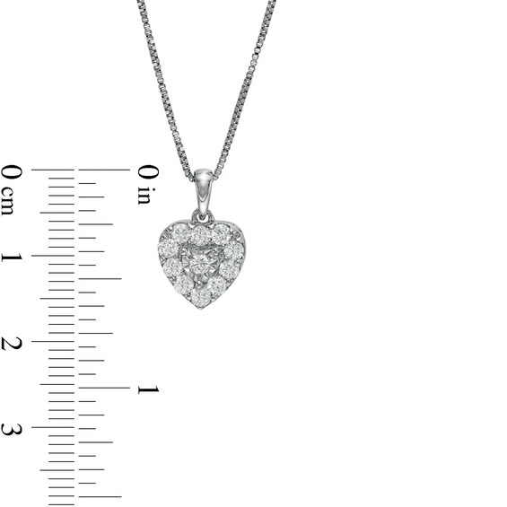 1 CT. T.w. Diamond Heart-Shaped Frame Pendant and Stud Earrings Set in Sterling Silver