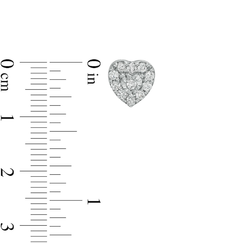 Main Image 4 of 1 CT. T.W. Diamond Heart-Shaped Frame Pendant and Stud Earrings Set in Sterling Silver