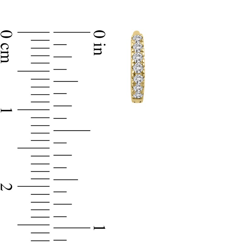 Main Image 2 of 1/6 CT. T.W. Diamond Hoop Earrings in 10K Gold