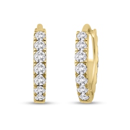 1/4 CT. T.W. Diamond Hoop Earrings in 10K gold
