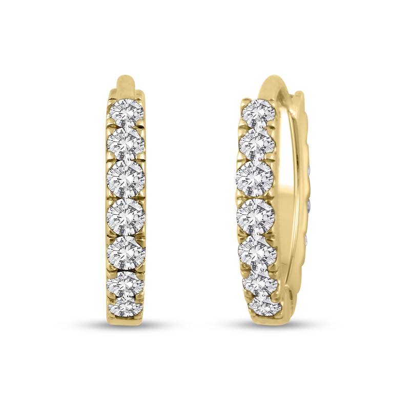 1/4 CT. T.W. Diamond Hoop Earrings in 10K gold | Zales