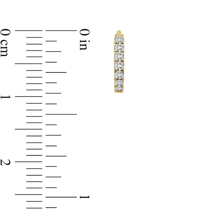 Main Image 2 of 1/4 CT. T.W. Diamond Hoop Earrings in 10K gold