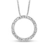 Thumbnail Image 1 of Marilyn Monroe™ Collection 1/2 CT. T.W. Baguette and Round Diamond Circle Pendant in 10K White Gold
