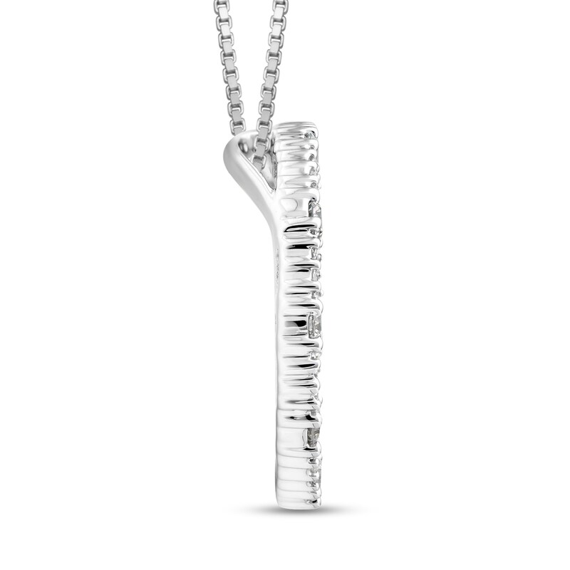Main Image 2 of Marilyn Monroe™ Collection 1/2 CT. T.W. Baguette and Round Diamond Circle Pendant in 10K White Gold