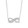 Thumbnail Image 1 of Marilyn Monroe™ Collection 1/4 CT. T.W. Baguette and Round Diamond Double Row Infinity Loop Necklace in 10K White Gold