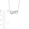 Thumbnail Image 2 of Marilyn Monroe™ Collection 1/4 CT. T.W. Baguette and Round Diamond Double Row Infinity Loop Necklace in 10K White Gold
