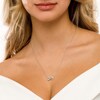 Thumbnail Image 2 of Marilyn Monroe™ Collection 1/4 CT. T.W. Baguette and Round Diamond Double Row Infinity Loop Necklace in 10K White Gold