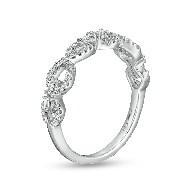 Main Image 2 of Marilyn Monroe™ Collection 1/4 CT. T.W. Baguette and Round Diamond Infinity Link Ring in 10K White Gold