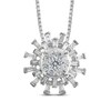 Thumbnail Image 1 of Marilyn Monroe™ Collection 1/2 CT. T.W. Composite Diamond Sunburst Necklace in 10K White Gold