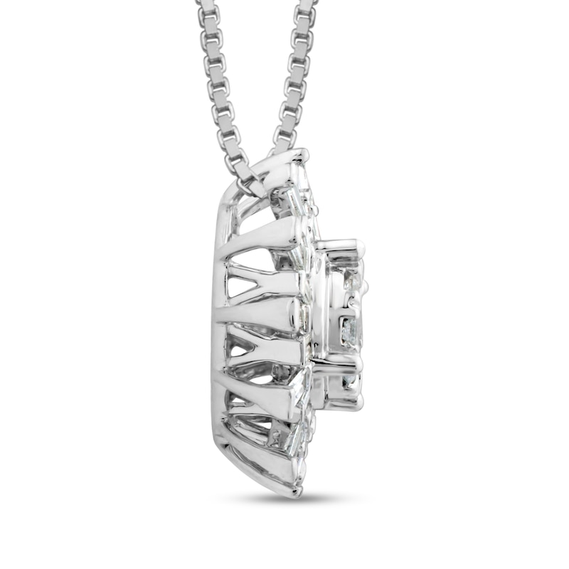 Main Image 2 of Marilyn Monroe™ Collection 1/2 CT. T.W. Composite Diamond Sunburst Necklace in 10K White Gold