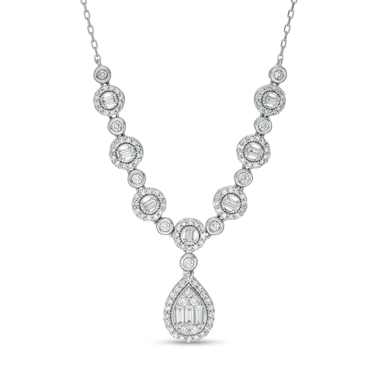 Marilyn Monroe™ Collection 1 CT. T.W. Composite Pear-Shaped Diamond Necklace in 10K White Gold