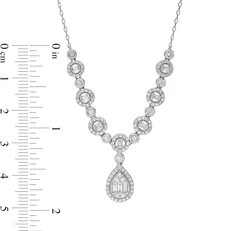 Marilyn Monroe™ Collection 1 CT. T.W. Composite Pear-Shaped Diamond Necklace in 10K White Gold