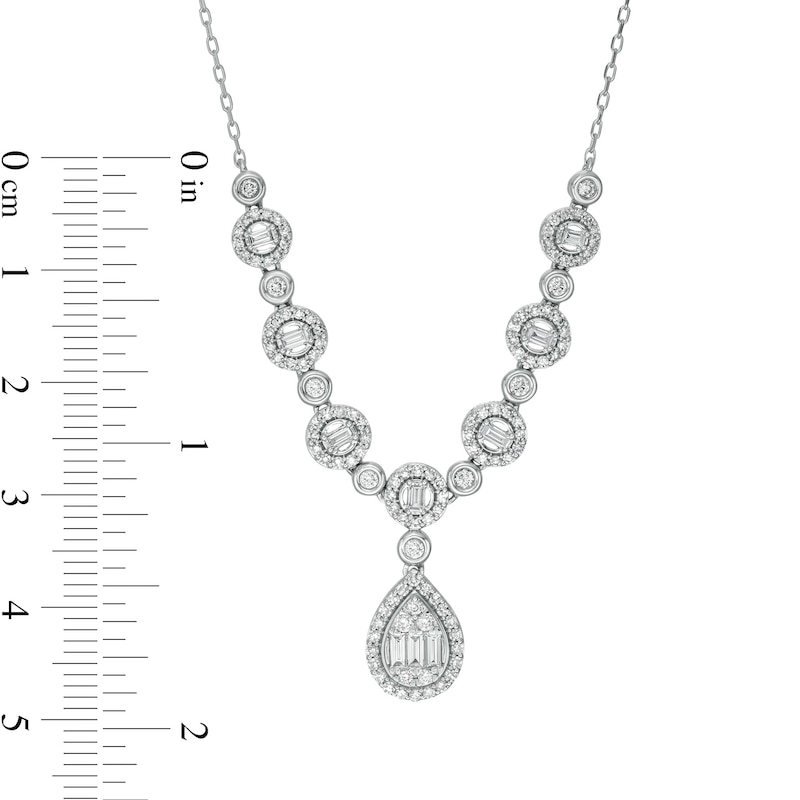 Main Image 2 of Marilyn Monroe™ Collection 1 CT. T.W. Composite Pear-Shaped Diamond Necklace in 10K White Gold