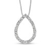 Thumbnail Image 1 of Marilyn Monroe™ Collection 1/2 CT. T.W. Baguette and Round Diamond Pear-Shaped Pendant in 10K White Gold