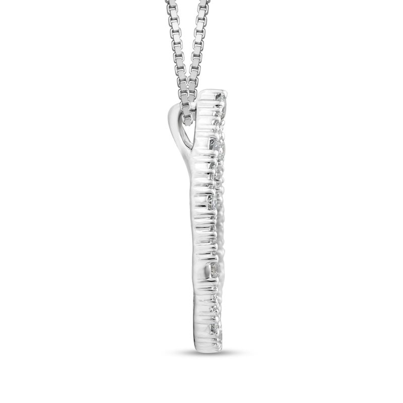 Main Image 2 of Marilyn Monroe™ Collection 1/2 CT. T.W. Baguette and Round Diamond Pear-Shaped Pendant in 10K White Gold