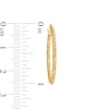 25.0mm Textured Tube Hoop Earrings in 14K Gold