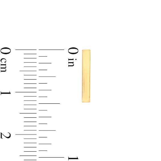 2.0mm Three-Dimensional Mini Bar Stud Earrings in 14K Gold