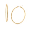 Thumbnail Image 0 of 35.0mm Diamond-Cut Tube Hoop Earrings in 14K Gold