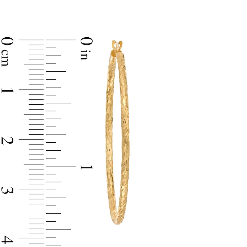 35.0mm Diamond-Cut Tube Hoop Earrings in 14K Gold