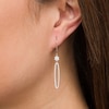 Thumbnail Image 2 of 1/2 CT. T.W. Diamond Open Elongated Oval Drop Earrings in 10K White Gold