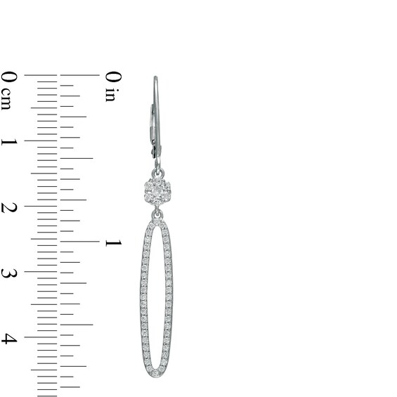 1/2 CT. T.w. Diamond Open Elongated Oval Drop Earrings in 10K White Gold