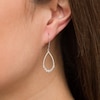 Thumbnail Image 2 of 1/2 CT. T.W. Diamond Open Teardrop Earrings in 10K White Gold