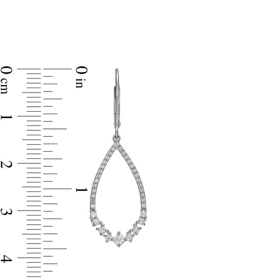 1/2 CT. T.w. Diamond Open Teardrop Earrings in 10K White Gold