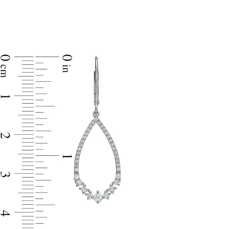 1/2 CT. T.W. Diamond Open Teardrop Earrings in 10K White Gold