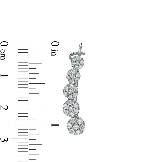 1 CT. T.w. Composite Diamond Five Stone Crawler Earrings in 10K White Gold