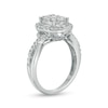 Thumbnail Image 3 of 3/4 CT. T.W. Composite Oval Diamond Frame Twist Shank Ring in 10K White Gold