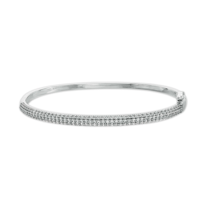 Main Image 1 of 2-1/2 CT. T.W. Diamond Bangle in 10K White Gold – 7.25"