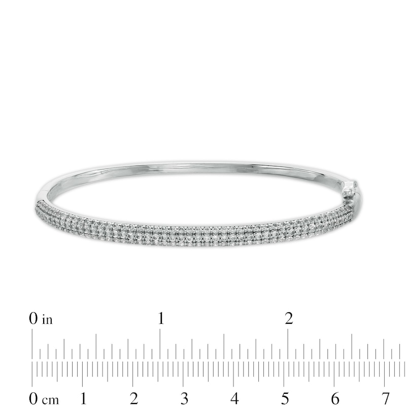 Main Image 3 of 2-1/2 CT. T.W. Diamond Bangle in 10K White Gold – 7.25"