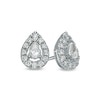 Thumbnail Image 1 of 1/2 CT. T.W. Pear-Shaped Diamond Frame Stud Earrings in 10K White Gold