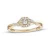 Thumbnail Image 0 of Cherished Promise Collection™ 1/4 CT. T.W. Princess-Cut Diamond Frame Twist Shank Promise Ring in 10K Gold