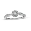 Thumbnail Image 1 of Cherished Promise Collection™ 1/5 CT. T.W. Princess-Cut Diamond Round Frame Twist Shank Promise Ring in 10K White Gold
