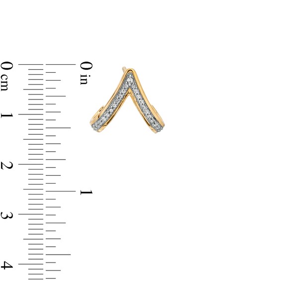 1/5 CT. T.w. Diamond Chevron J-Hoop Earrings in 10K Gold