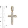 Thumbnail Image 2 of 3-1/2 CT. T.W. Diamond Double Row Cross Necklace Charm in 10K Gold