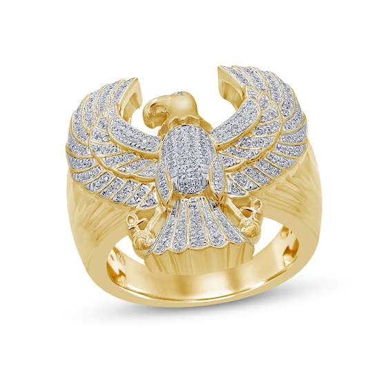 1/2 CT. T.w. Diamond Flying Eagle Ribbed Shank Ring in 10K Gold