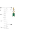 Thumbnail Image 3 of Emerald-Cut Emerald and Diamond Accent Twist Drop Earrings in 14K Gold