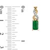 Thumbnail Image 4 of Emerald-Cut Emerald and Diamond Accent Twist Drop Earrings in 14K Gold