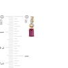 Thumbnail Image 3 of Emerald-Cut Ruby and Diamond Accent Twist Drop Earrings in 14K Gold