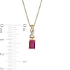 Thumbnail Image 3 of Emerald-Cut Ruby and Diamond Accent Twist Drop Pendant in 14K Gold