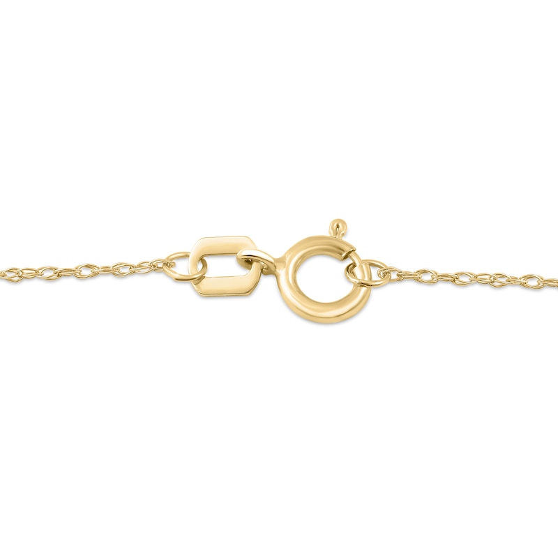 Main Image 4 of Emerald-Cut Ruby and Diamond Accent Twist Drop Pendant in 14K Gold