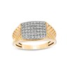 Thumbnail Image 1 of 1/2 CT. T.W. Diamond Cushion-Top Etched Chevron Concave Shank Ring in 10K Gold