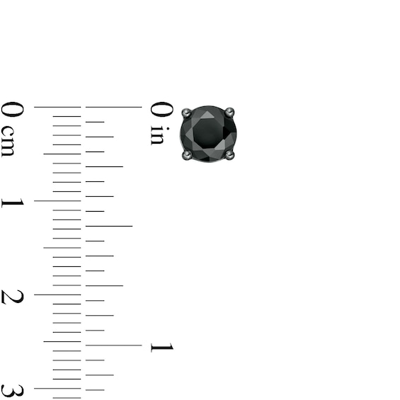 1-1/2 CT. T.w. Black Enhanced Diamond Solitaire Stud Earrings in 10K Gold