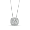 Thumbnail Image 1 of 3/4 CT. T.W. Certified Cushion Lab-Grown Multi-Diamond Frame Pendant in 14K White Gold (F/SI2)