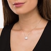 Thumbnail Image 2 of 3/4 CT. T.W. Certified Cushion Lab-Grown Multi-Diamond Frame Pendant in 14K White Gold (F/SI2)